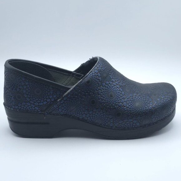 Dansko ITALY MADE Professional Navy Medallion Clogs Mules LEATHER Size 40 Womens - Picture 9 of 14